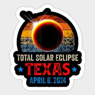 Texas Total Solar Eclipse April 8 2024 Gift For Men Women Sticker